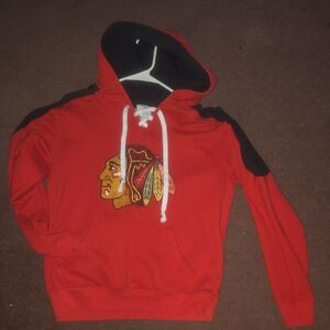 NHL Red and Black  CHICAGO BLACKHAWKS Hooded Sweater